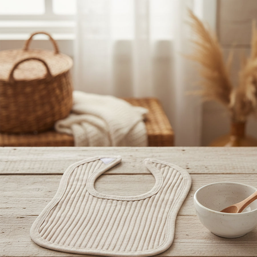 Biscuit cotton Baby Bibs with Velcro fastening