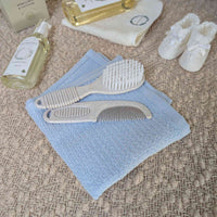 Blue Baby Waffle Face Cloth 100% Cotton | Reversible & Gentle | 30x30cm Baby Bath & Body.