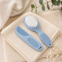 Baby Brush & Comb Set  Natural Materials, Blue Baby Brush Set.