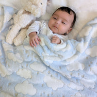 Baby Blanket Wrap 'Blue Clouds' Baby Blanket.