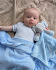 blue elephant baby soft toy comforter