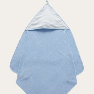 Blue Organic Hooded Baby Towel – Soft Terry Cotton