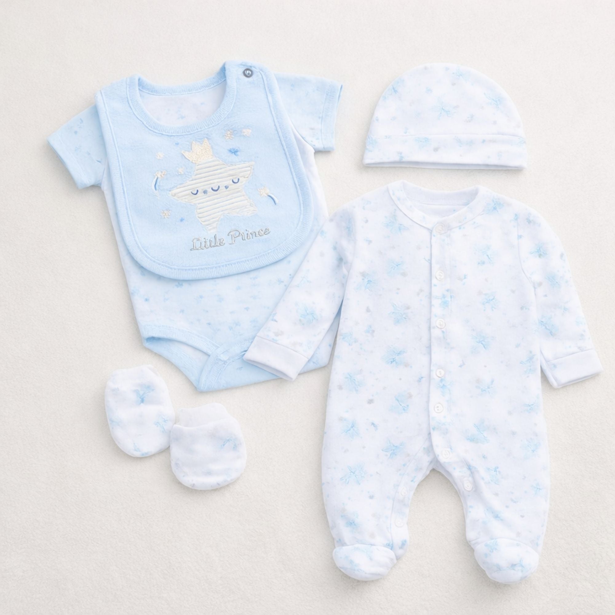 Little prince baby sleepsuit set with a star 