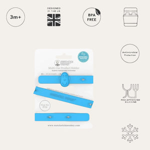 Matchstick Monkey Multi-use Product Holder - Blue Teether.
