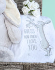 unisex bunny hamper basket gift with bunny and cotton clothing set.