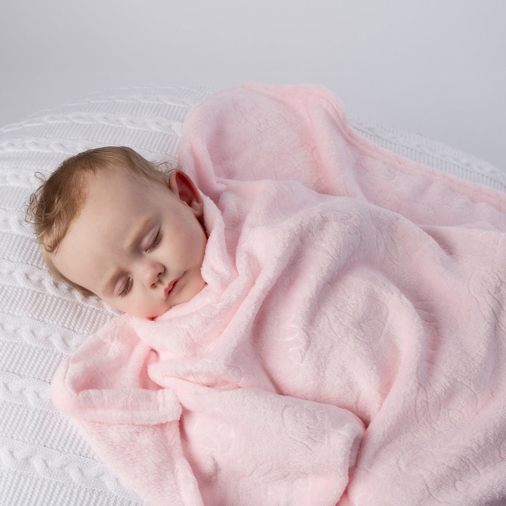 Soft Pink Baby Blanket – Bunny Embossed Design