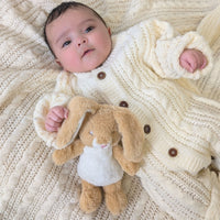 Bunny Rabbit Baby Toy 16cm Brown or White (100% Recycled) Cuddly Toys.