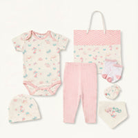 Butterflies Dino baby girls clothing outfit set with bodyvest, pants and bib in pink baby clothes