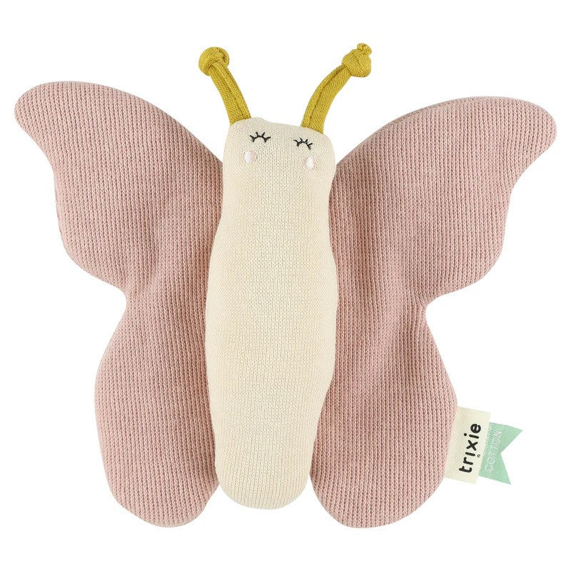 Soft pink and cream butterfly soft toy