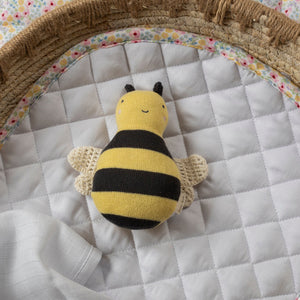 Buzzing Bee organic cotton baby activity toy