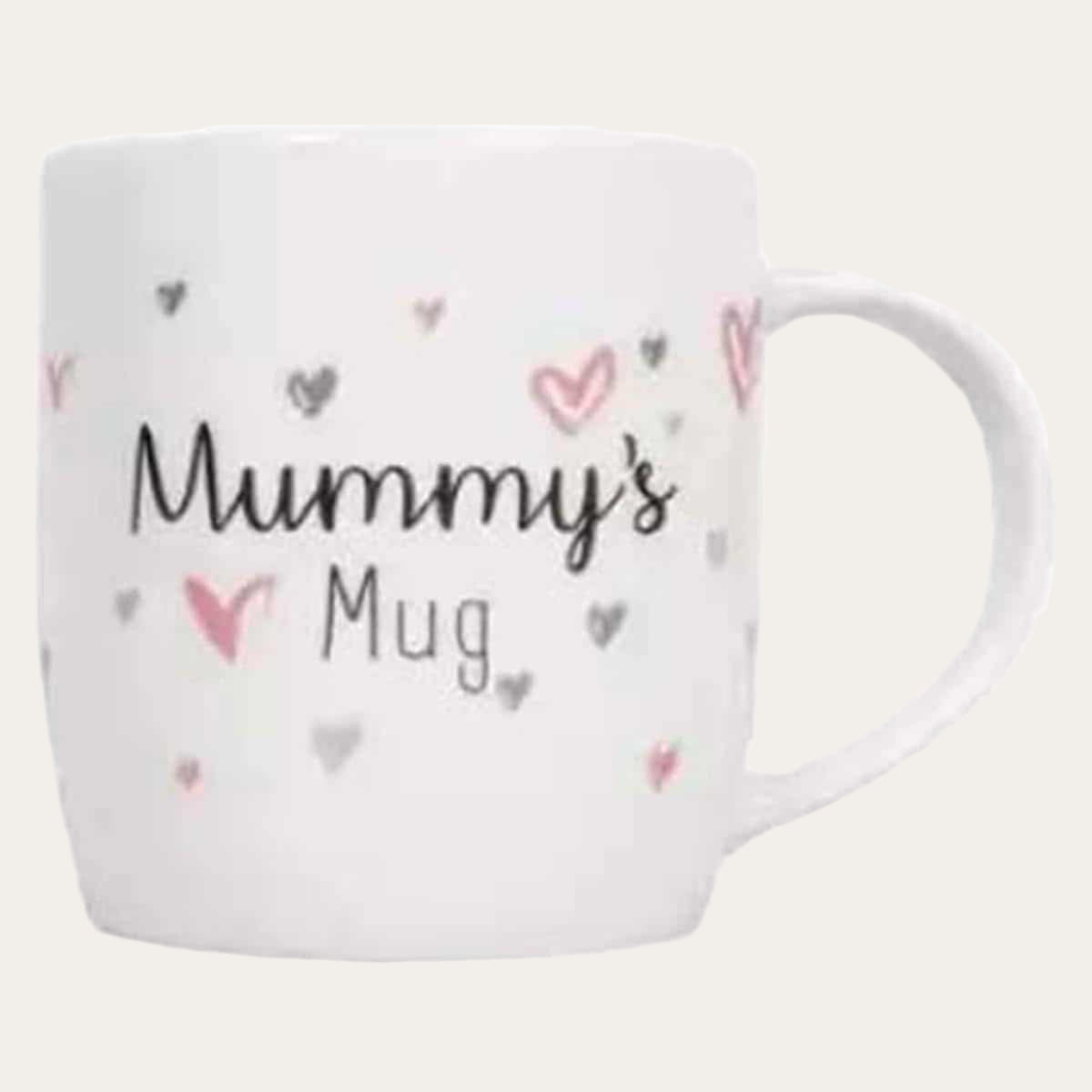 Ceramic Mummy Mug with Pink Heart Details