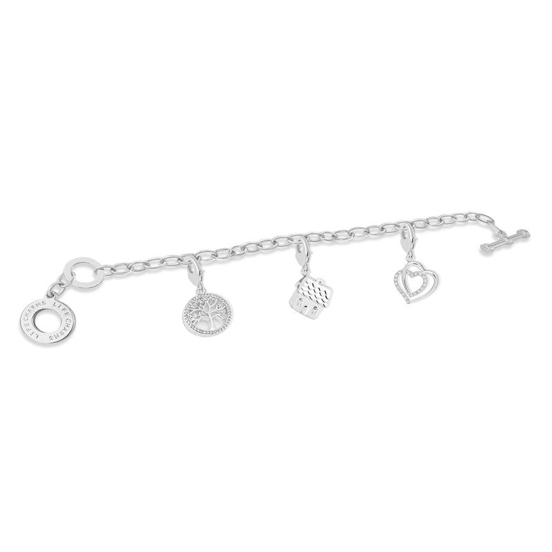 Jewellery Family Charm Set Silver Plated Bracelet