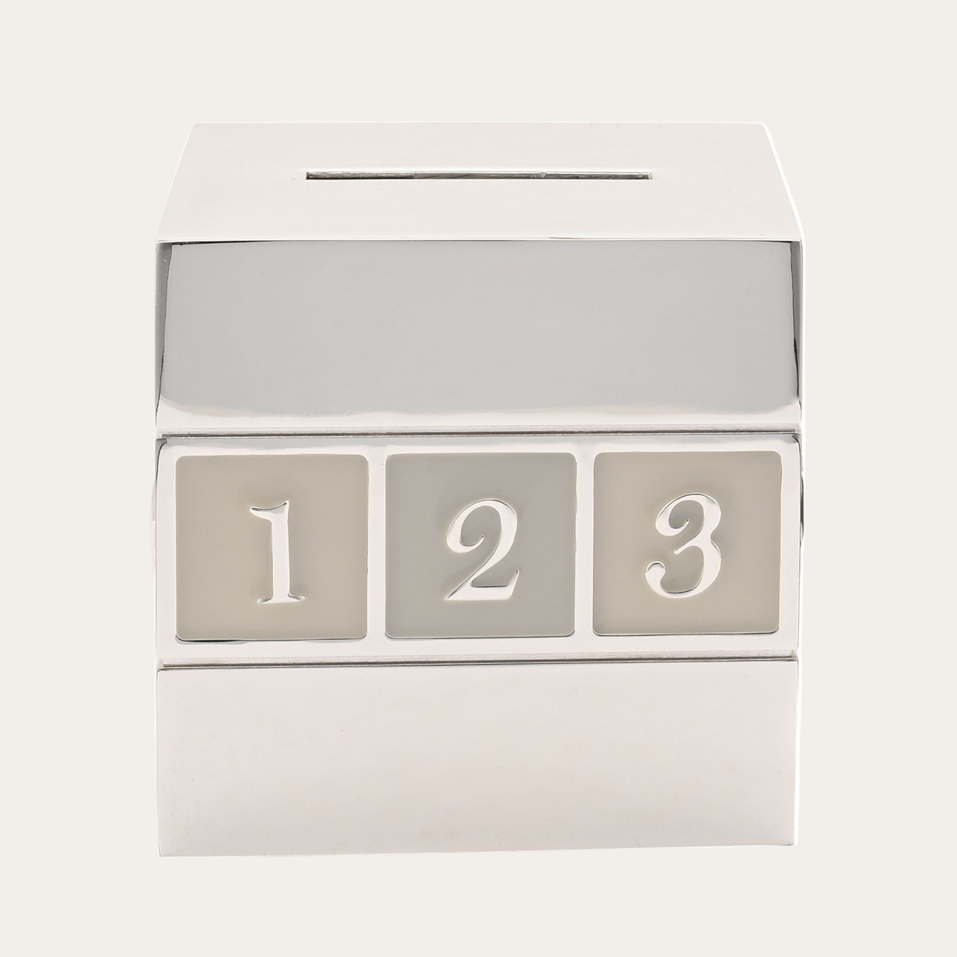 Silver baby money box keepsake, ideal christening gift