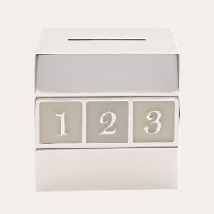 Silver baby money box keepsake, ideal christening gift