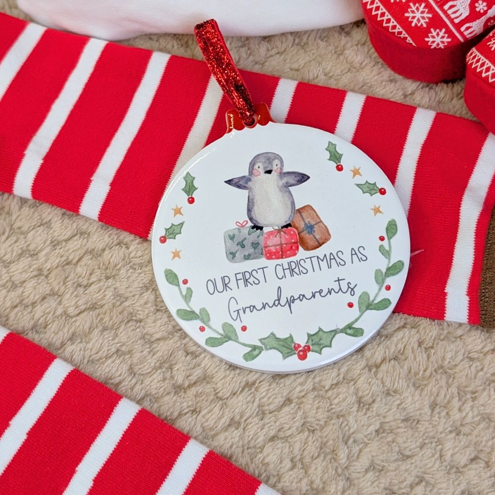 Our First Christmas As Grandparents Hanging Plaque