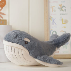 Dark Blue Plush Whale Toy – 28 cm Baby Soft Toy