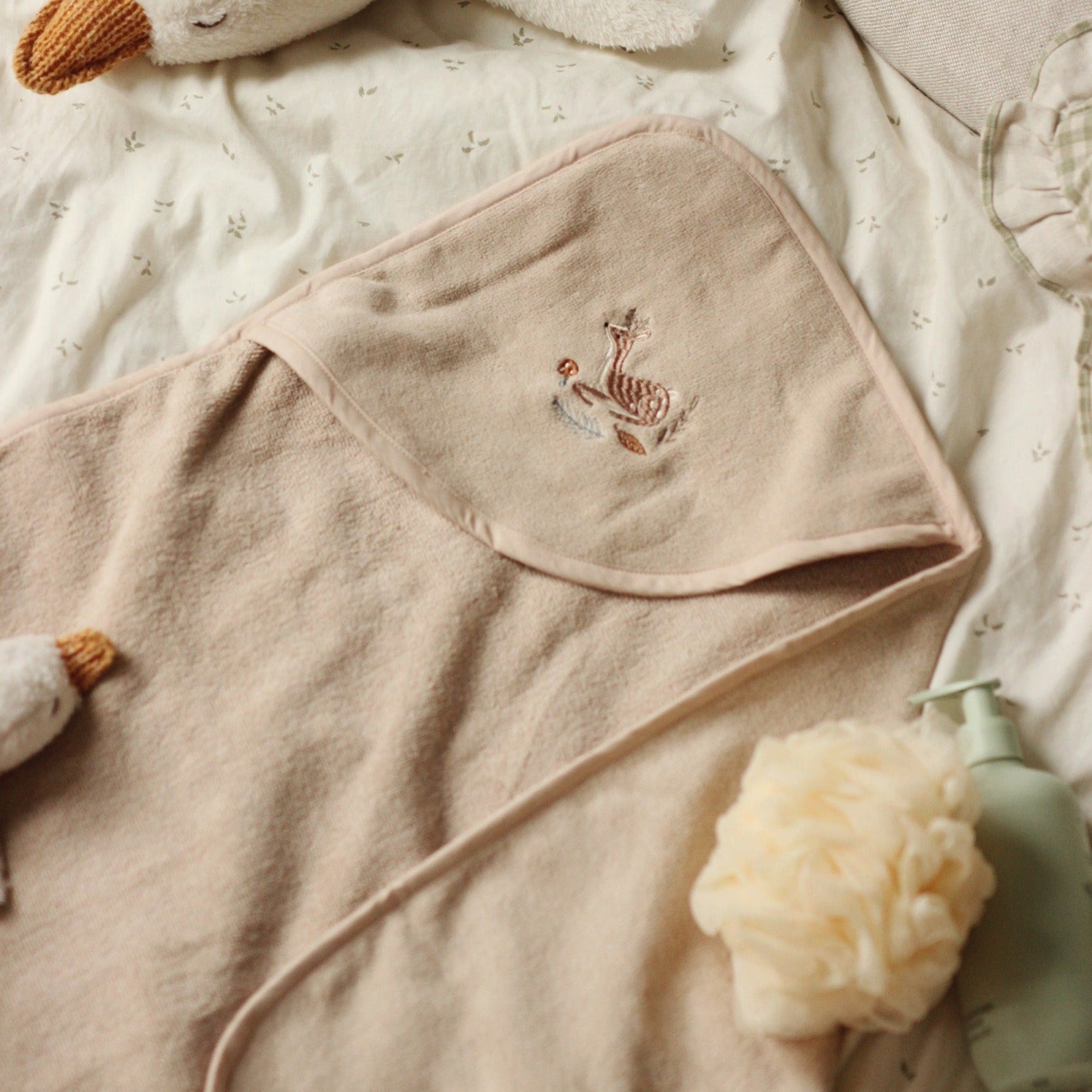 Organic Hooded Baby Towel &#39;Deer&#39;