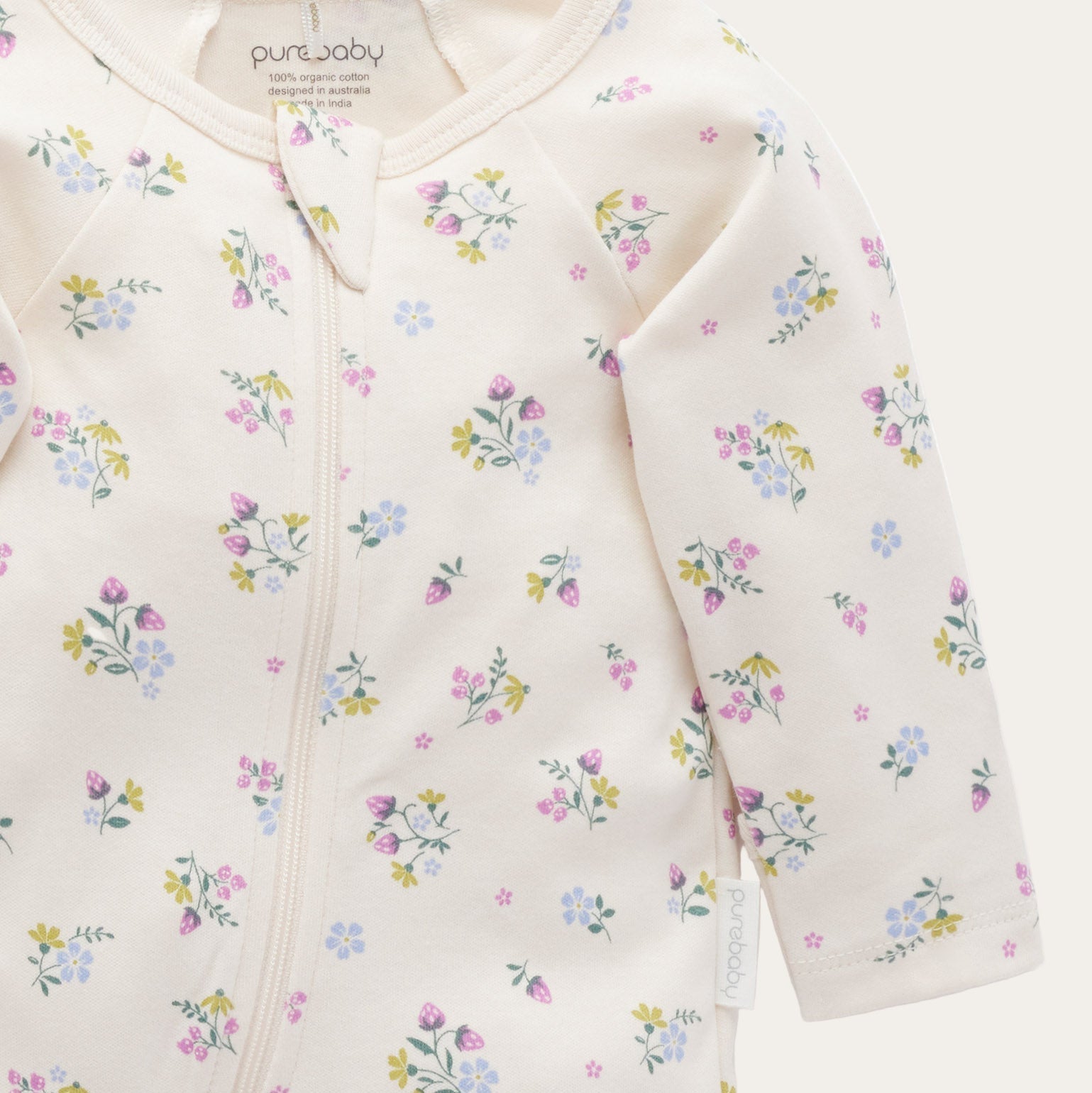 Cherry blossom baby sleepsuit duo