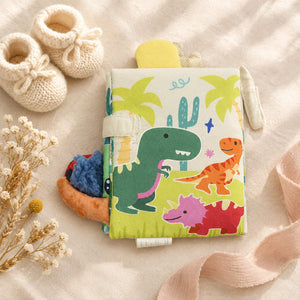 Dinosaur Fun crinkle baby book detail for sensory play