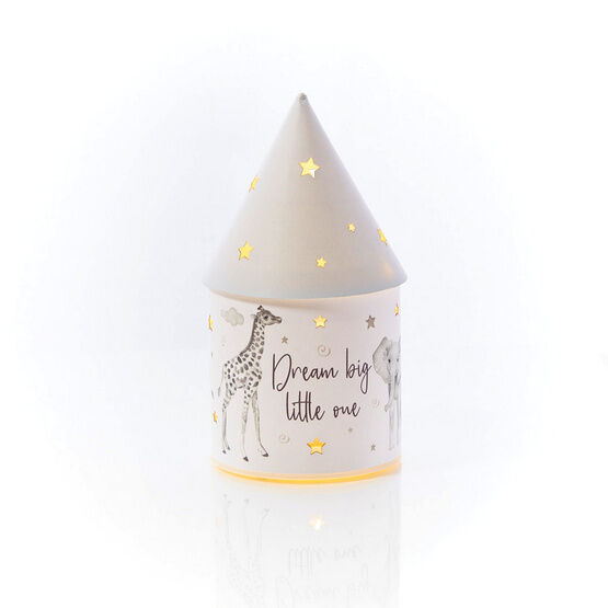 Battery operated Designed with a cute animal design and soft, glowing light, this lantern is the perfect way to add a little light and charm to your child’s bedroom