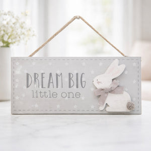 Dream Big Little One Nursery Plaque Baby Plaque