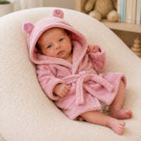 Personalisable Dressing Gown with Cute Ears - Dusky Pink Dressing Gown.