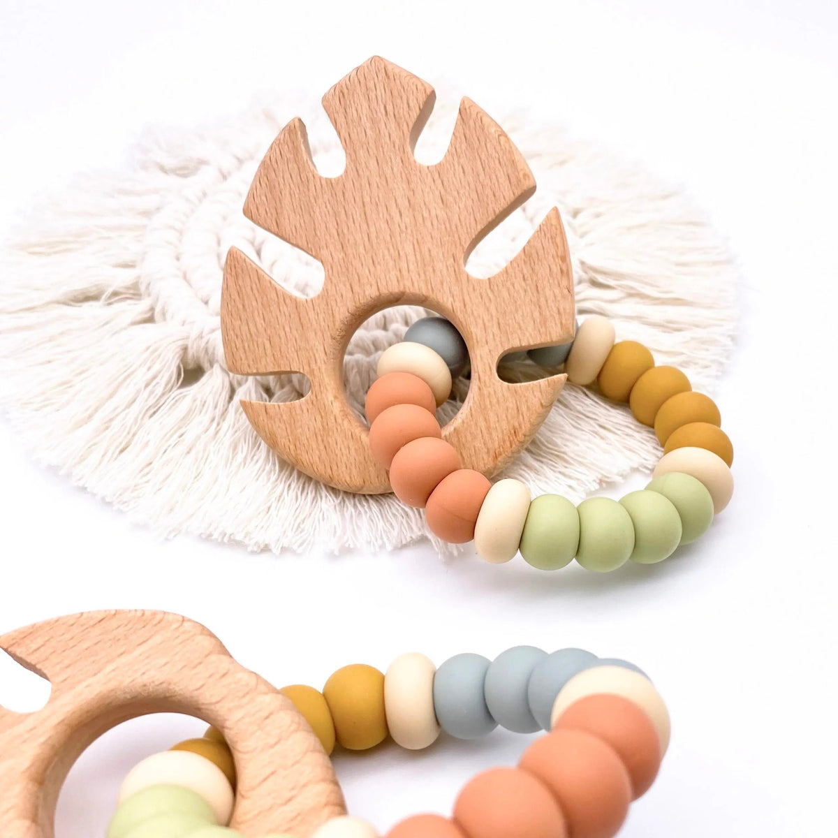 Earth Tones Silicone Baby Teether – Baby Toys - Bumbles & Boo