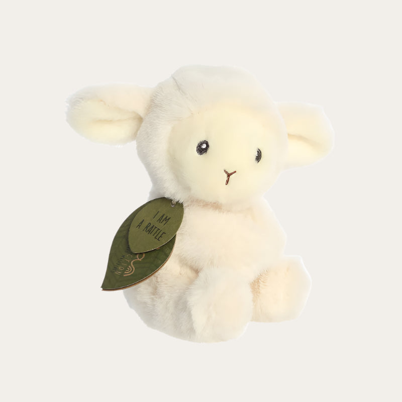 Sustainable lamb rattle for newborns