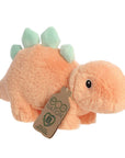 dinosaur soft toy in orange stegosaurus