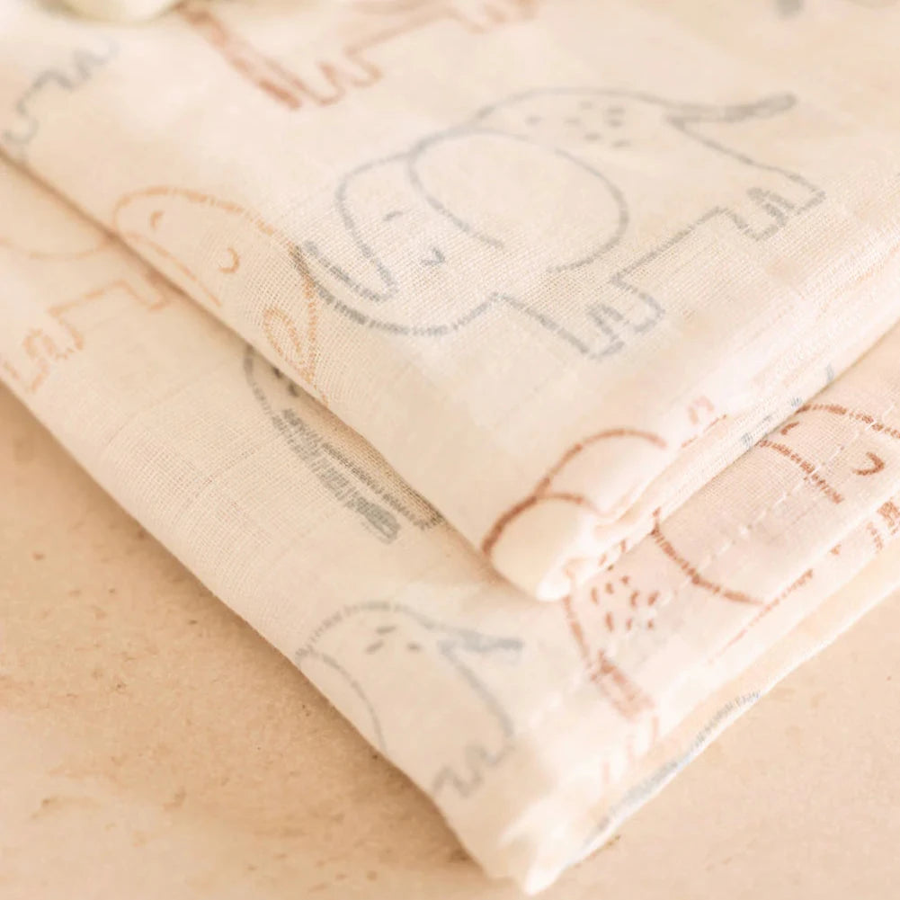 Elephant Baby Muslin Swaddle – 2 Pack 115cm