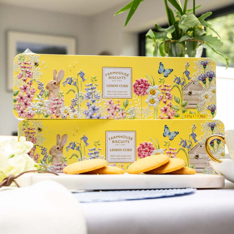 English Garden Lemon Curd Tin with biscuits