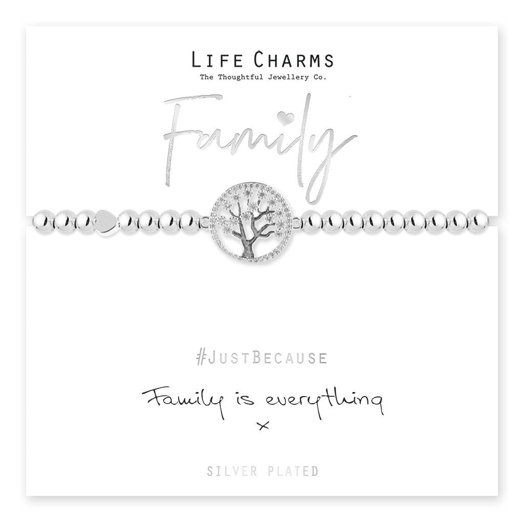 Family Is Everything – Silver Tree Charm Bracelet
