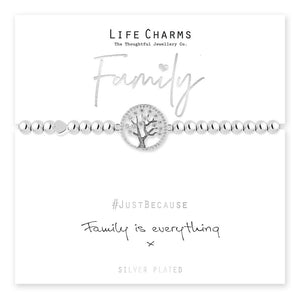 Family Is Everything – Silver Tree Charm Bracelet