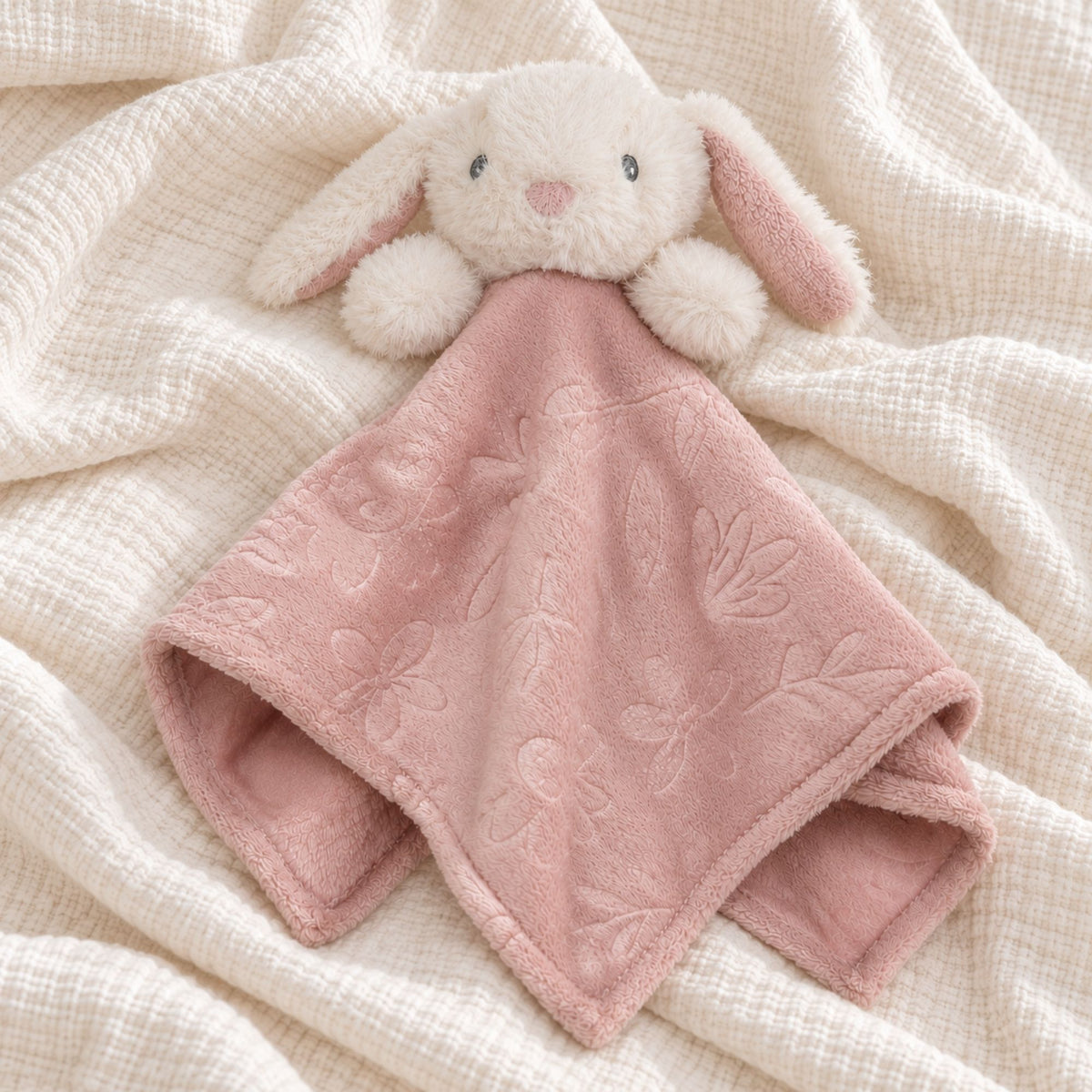 Baby girl comforter in floral embossed fabric