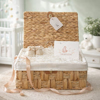 Empty hamper basket from out choose your own range made from water hyacinth.