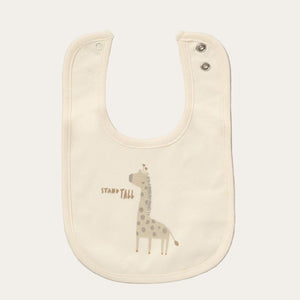Giraffe-themed baby bib