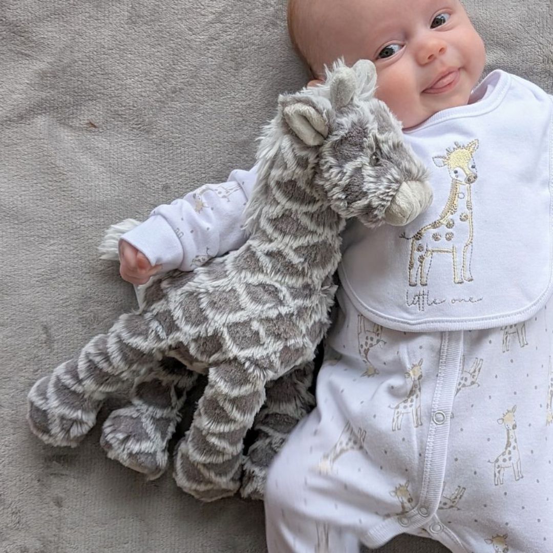 giraffe soft toy grey and white mary meyer
