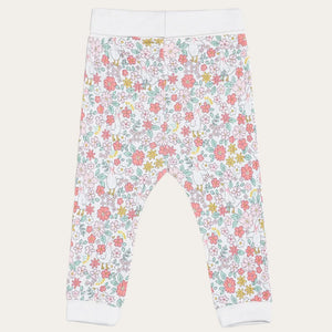 Floral patterned leggings on a white background