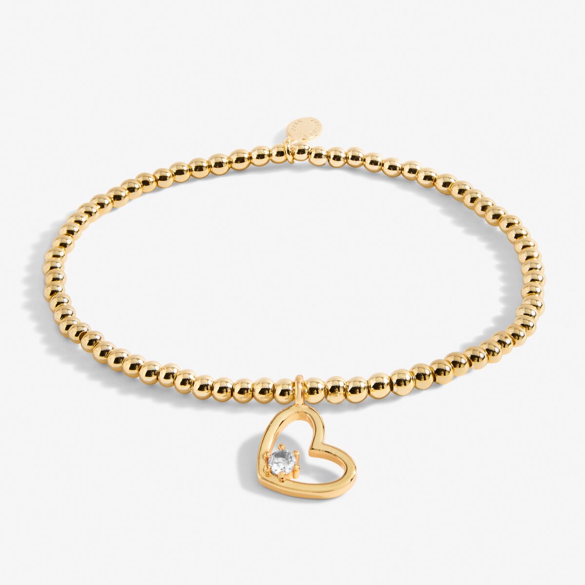 Gold beaded Marvellous Mum Bracelet with heart charm
