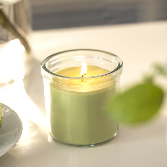 Green Apple 40 Hour Candle – Light Green Glass Jar