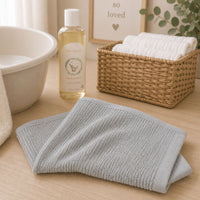 Grey Baby Waffle Face Cloth 100% Cotton | Reversible & Gentle | 30x30cm Baby Bath & Body.