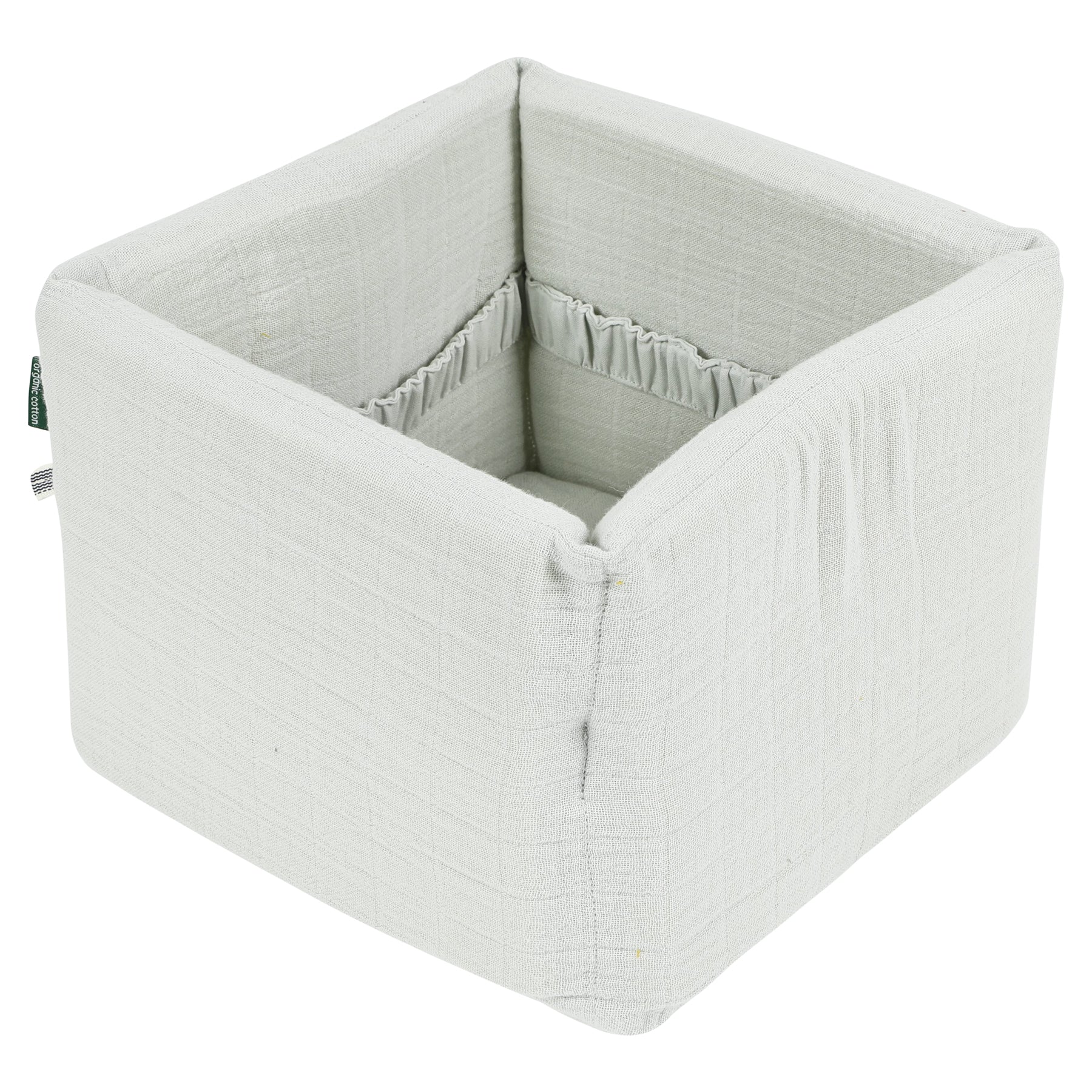 Grey organic nursery storage basket