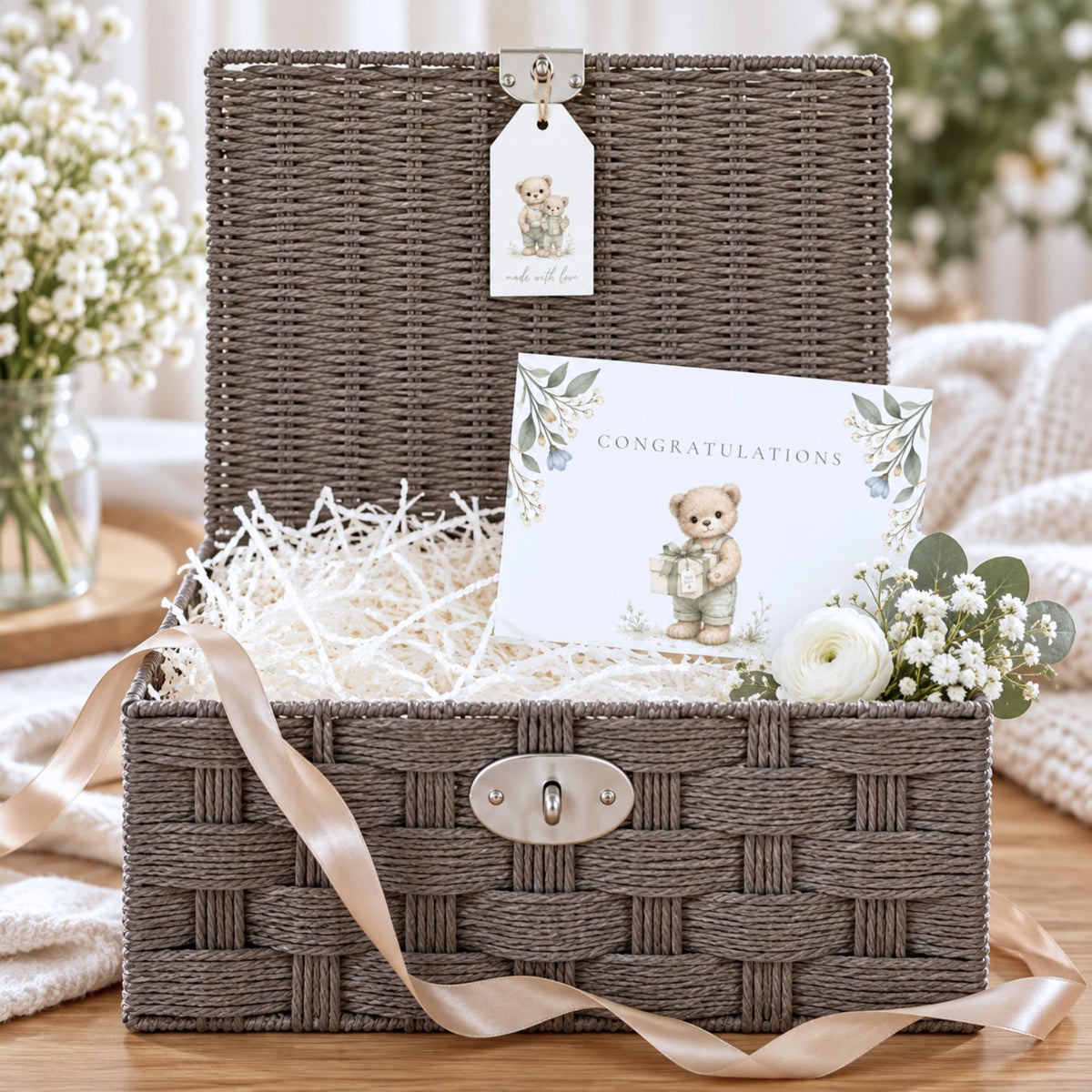 Grey rope hamper basket for design your own hampers