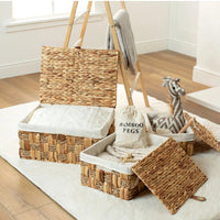 Water Hyacinth and Seagrass Weave Hamper Storage Set Keepsake Box.