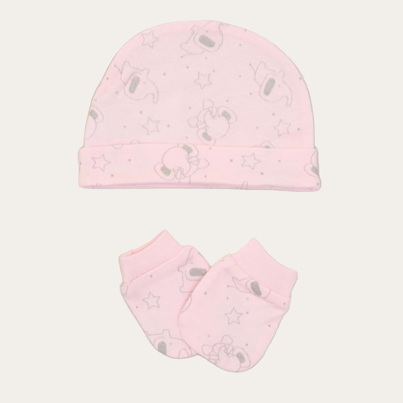 5-Piece Newborn Girl Gift Set – Elephant Sleepsuit and More