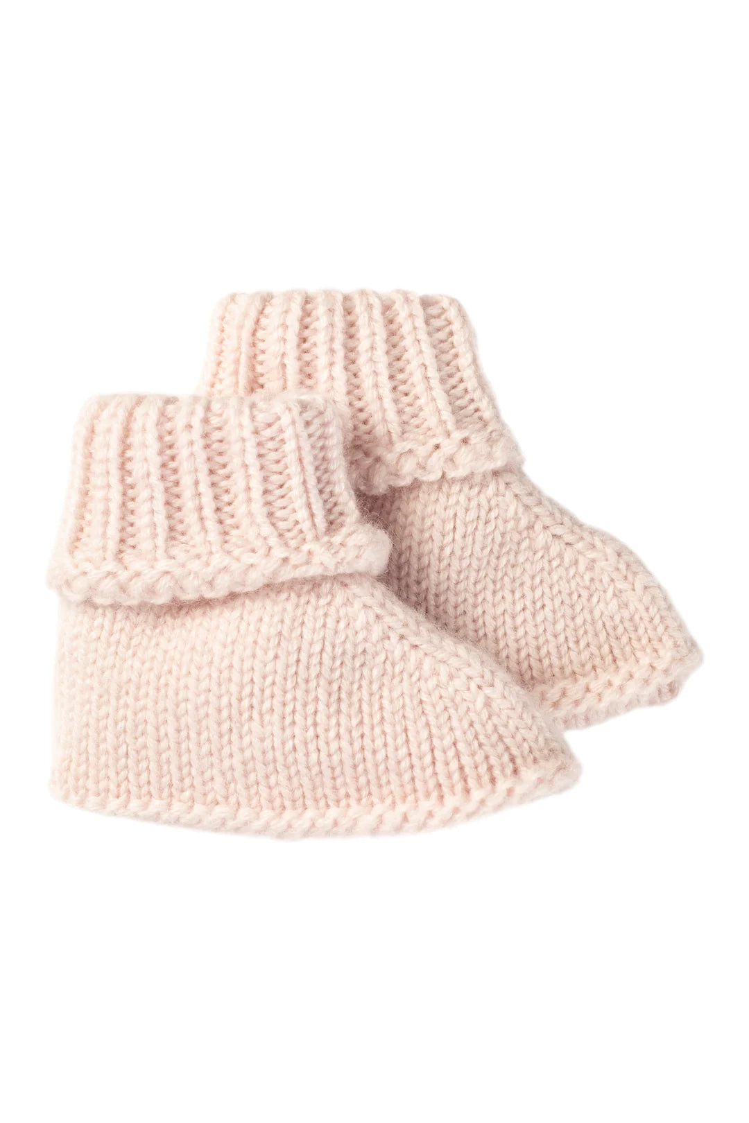 Soft pink cashmere baby booties