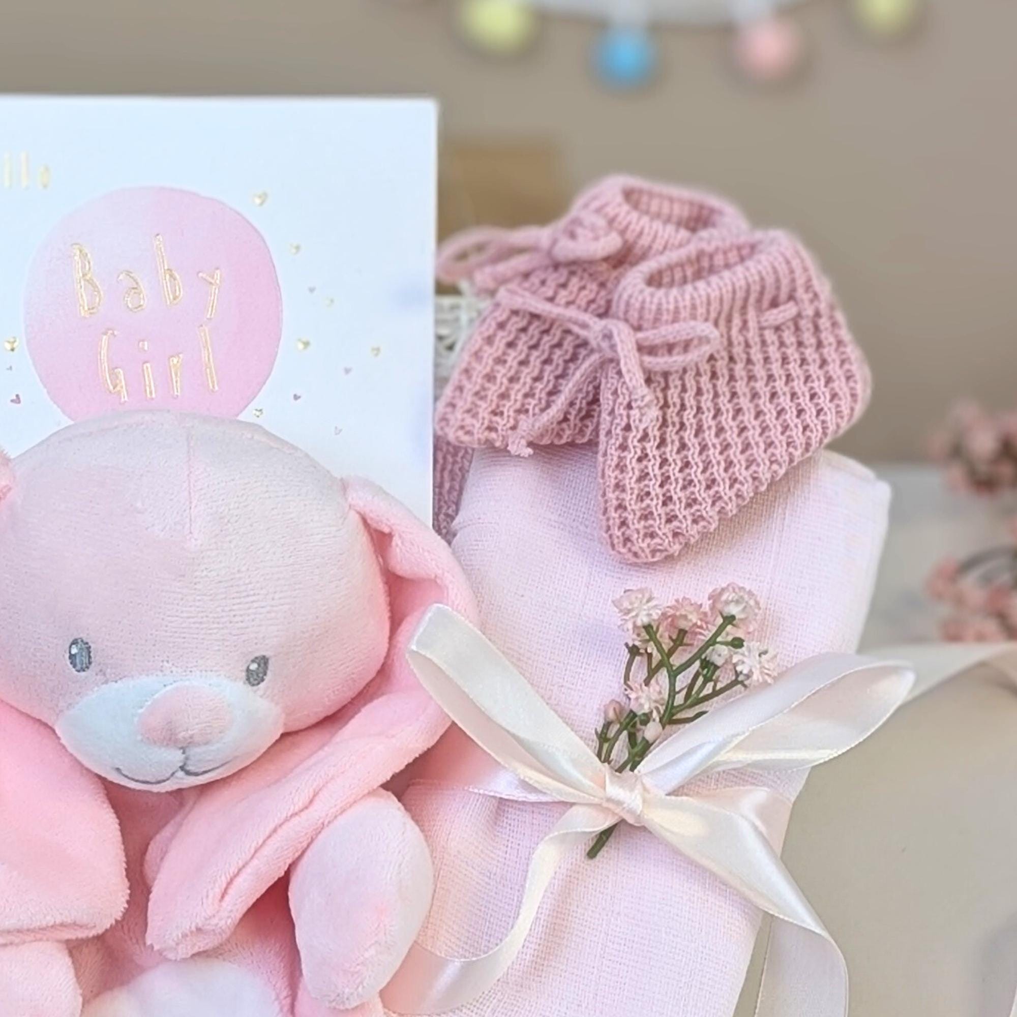 Blush Pink Baby Girl Gift Box: Newborn Essentials Hamper