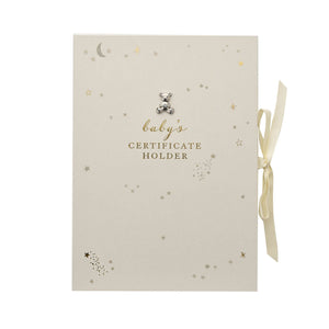 Little Star Baby Certificate Holder – ivory with gold foil text