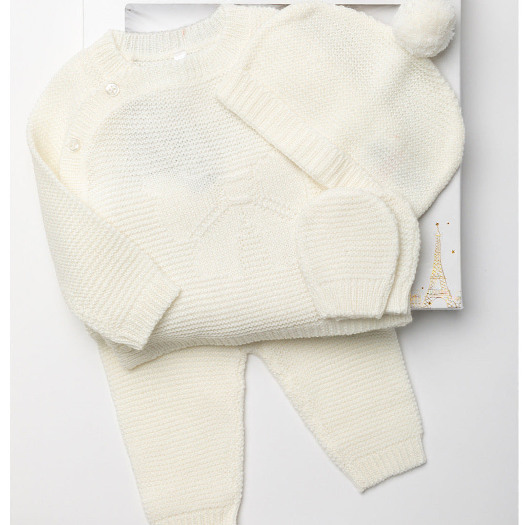 Baby Ivory Layette – Pullover, Leggings, Hat and Mitts