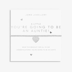 Joma Jewellery auntie announcement bracelet with sentiment card